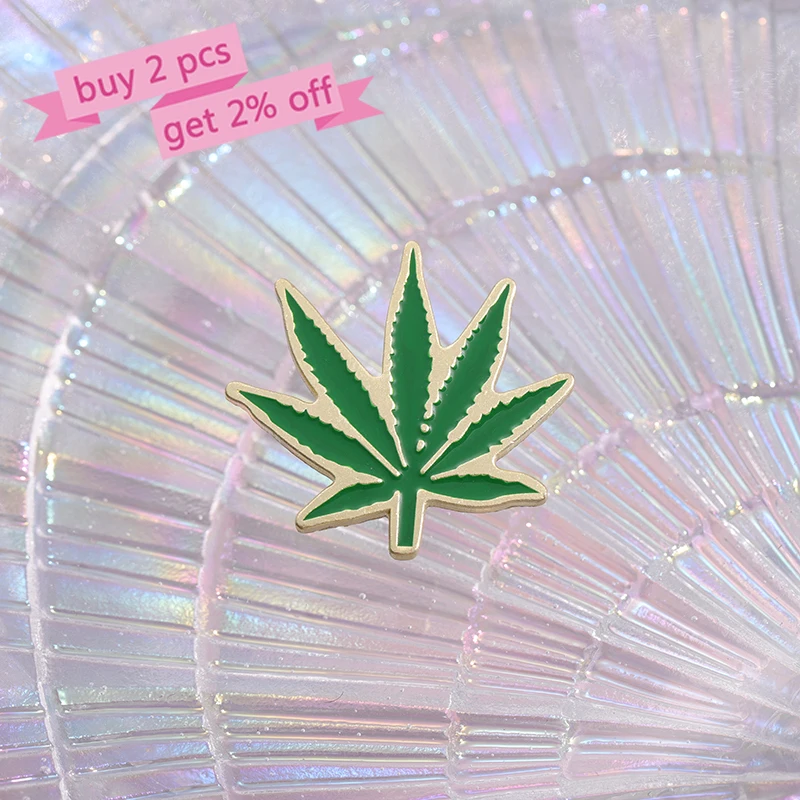 Marijuana Leaf Enamel Lapel Pin Weed Leaf Enamel Pins 12-Pack - 1 Inch ...