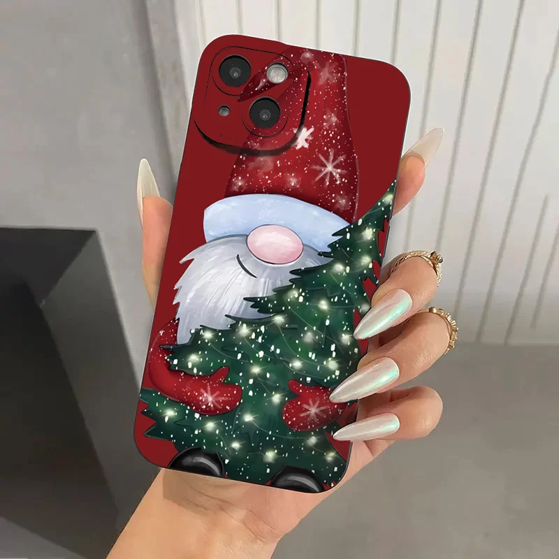 Festive Santa Claus & Elk Christmas Tree Shockproof Phone Case