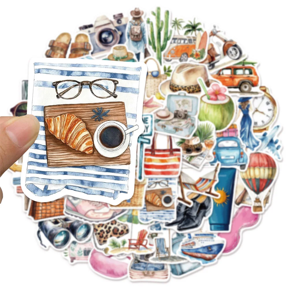 50PCS Reise Thema Spaß Graffiti Aufkleber DIY Manuelle Scrapbook Notebook Tablet Wasserdichte Aufkleber – Detail 3