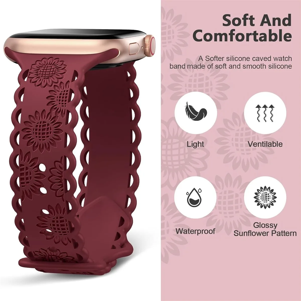 Silicone Watch Band For Smartwatch Sporty Comfortable Strap_voghion.com