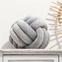 1pc-Handwoven knotted ball pillow, soft home decoration, plush pillow, round throw pillow, bed knotted pillow