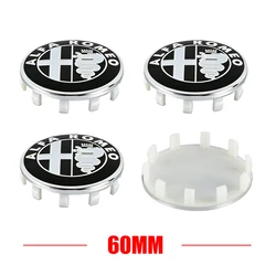 4PCS 60mm Wheel Hub Center Caps Hub Covers - Alfa Romeo (60mm Black - B)