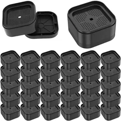 Adjustable Furniture Risers - Stackable Square Blocks for Lifting Beds, Tables, Desks, and Couches by 1, 2, or 3 (32pcs)