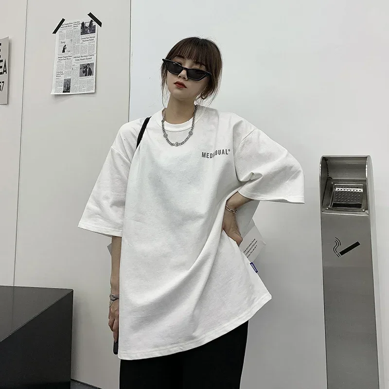 DAYIFUN 2025 T Shirt Women Newest Letter Print O Neck Cotton