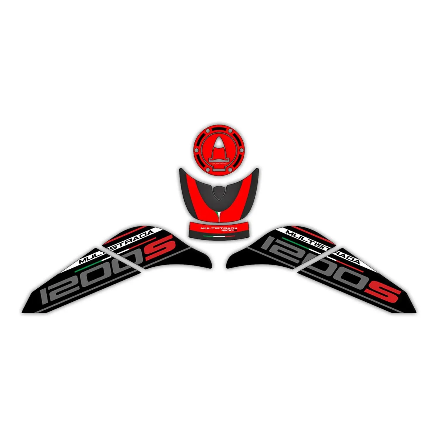 

GP Composite For Multistrada 1200 S 2015-2018 Compatible Tank Pad Set Red