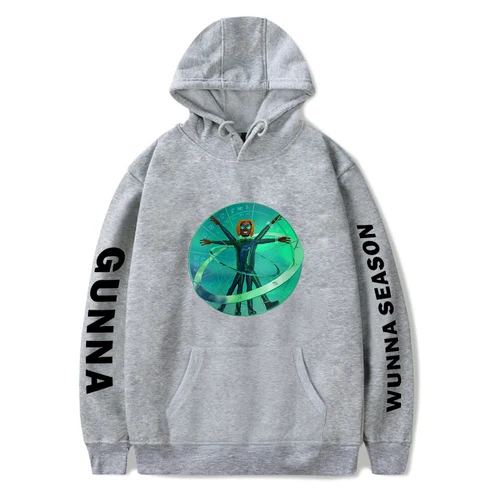Gunna 긴 소매 풀오버 남녀공용 후드티 운동복, 하라주쿠 스트리트웨어, 미국 래퍼, WUNNA 페인팅 2021 의류, 플러스 사이즈 3