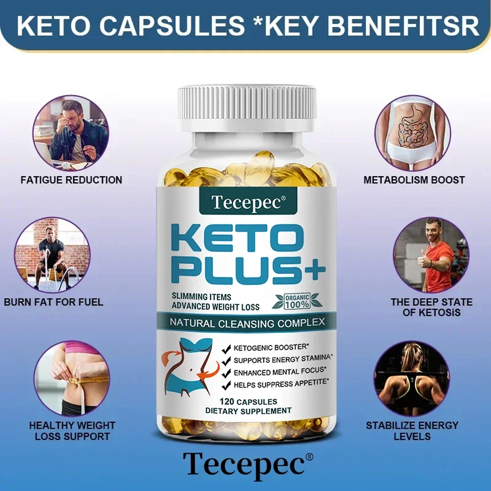 Keto Plus+ Weight Loss Supplement Fat Burning Capsules Malic Acid Burn Belly Fat and Muscle Supplement Ketogenic Diet fat burner,capsule slimming cleanse