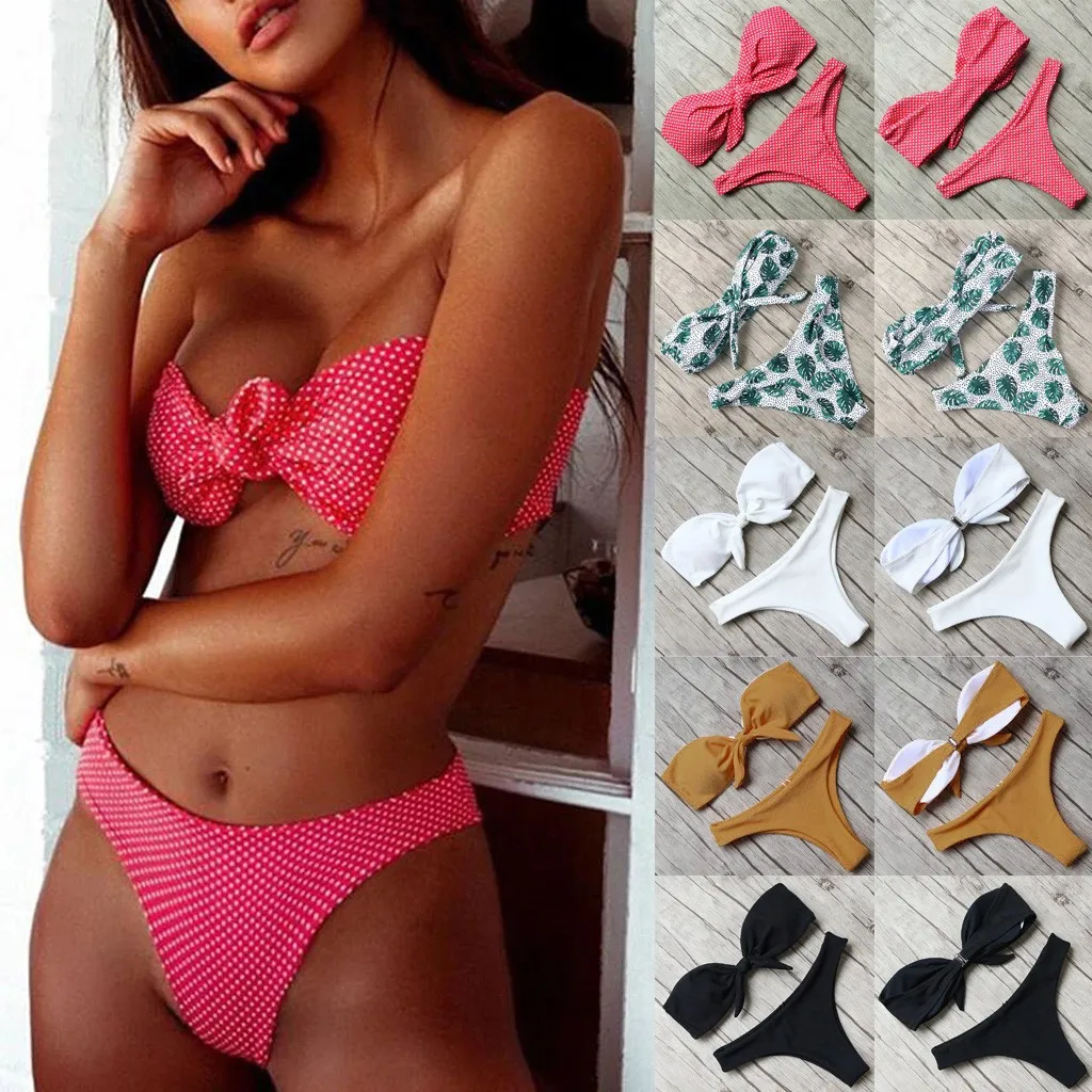 

2024 Sexy Women Bikini Swimsuit Strapless Swimwear Female Thong Brazilian Bikini Set Bathing Suit Bather biquinis feminino