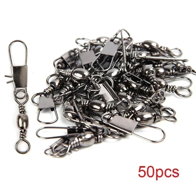 10/30/50pcs for Fishing Goods Quick Locking Clip Fish Hook Fishing Tackle Pin Bearing Rolling Rotation Buckle Accessories Carp