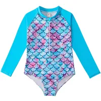 Children's Mermaid Swimsuit Children's One-Piece Swimsuit Long Sleeved Girl's Hot Spring Fish Scale Swimsuit Girl's Swimsuit 4