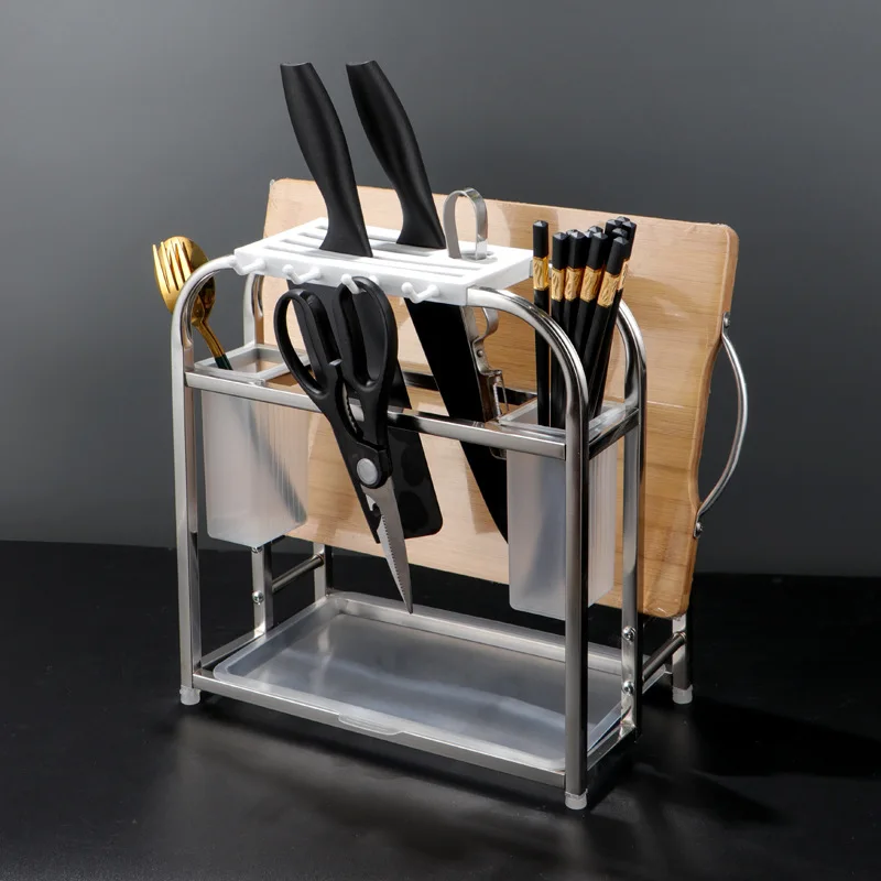 

Бытовой инструмент для хранения-палочки для еды, бочки, режущие доски из нержавеющей стали, ножи, дренаж, кухонный стеллаж для хранения