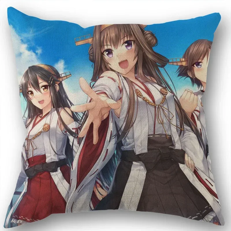 

Anime Kancolle Pillow Covers Linen Zippered Square Decorative Pillowcase Outdoor,Office,Home Cushion 45x45cm