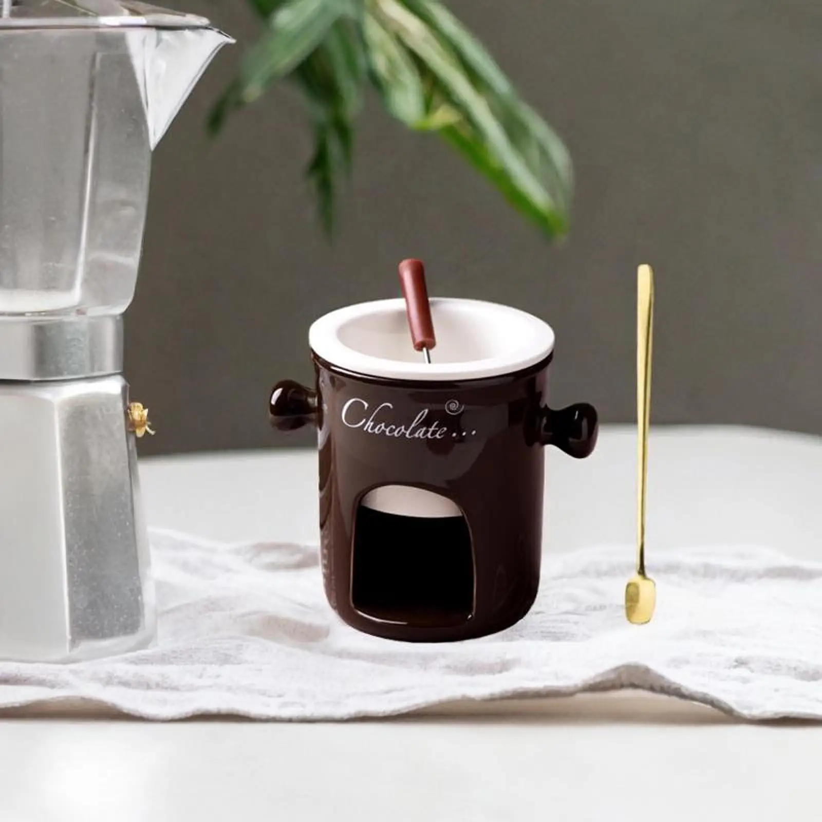 Fondue Mug Tapas Chocolate Melter Pot Cookware Melting Mug Candy Hot Pot