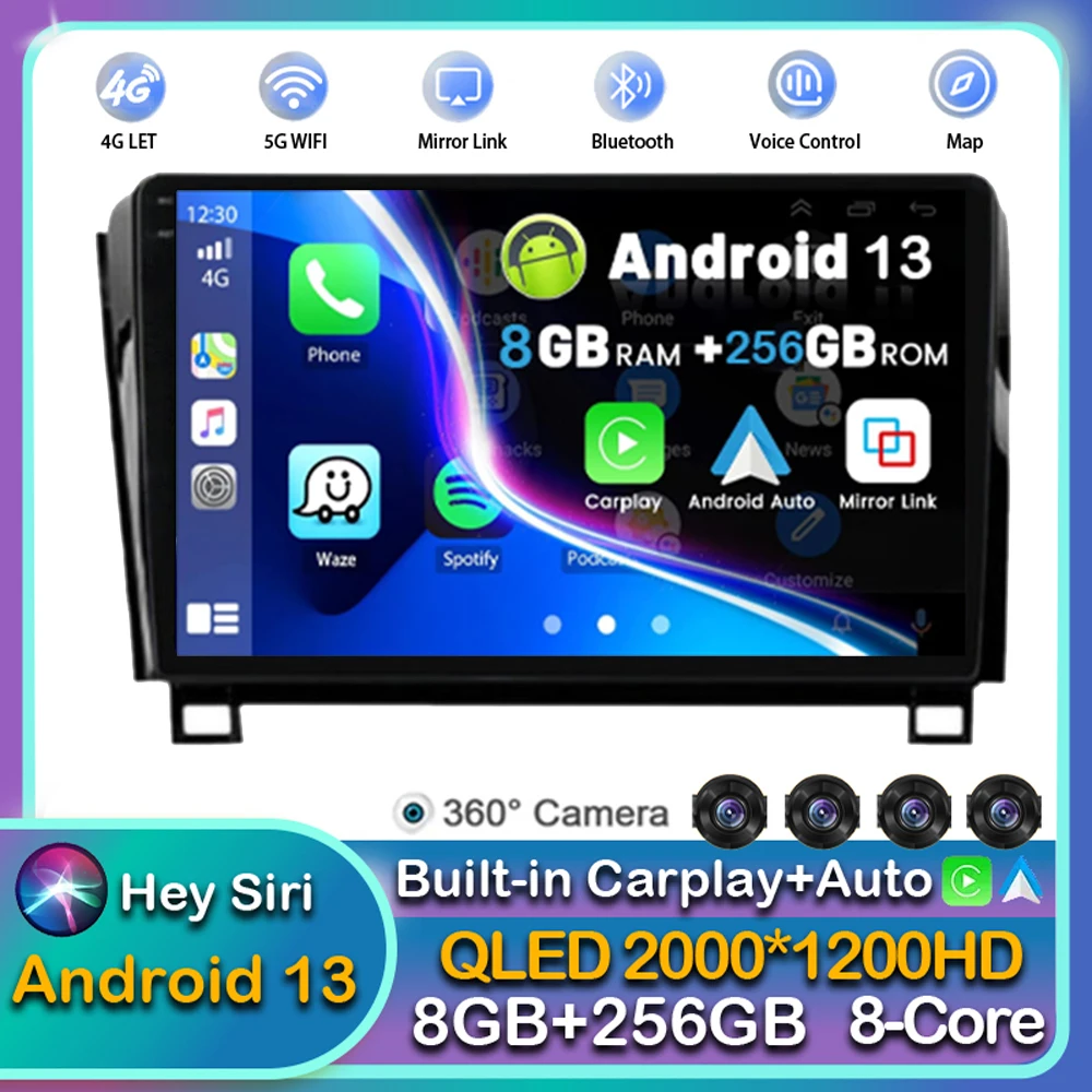 

Android 13 Carplay Auto For Toyota Tundra XK50 2007 - 2013 Sequoia XK60 2008 - 2017 Car Radio Multimedia Player Stereo video DSP