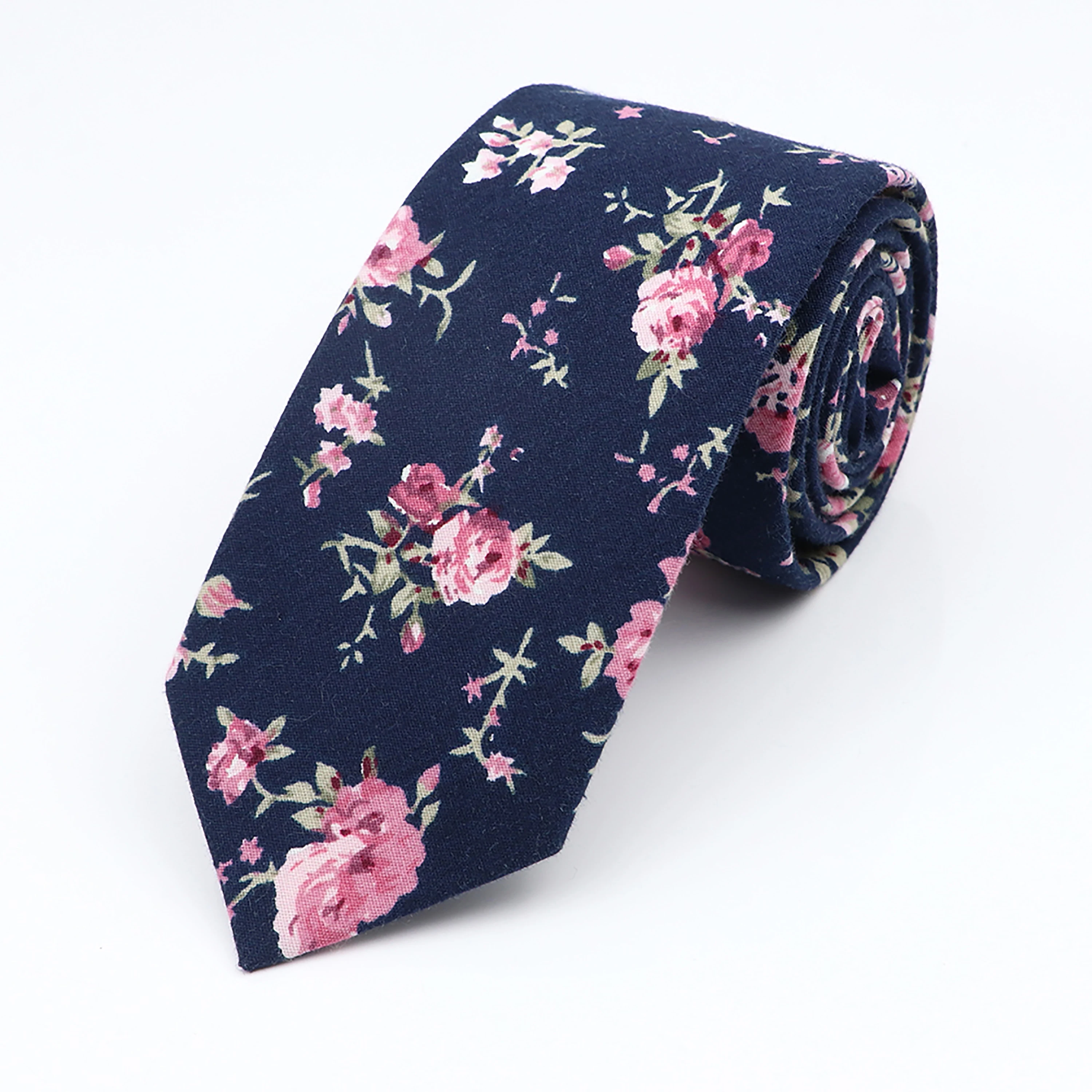 Floral Cotton Skinny Tie 3