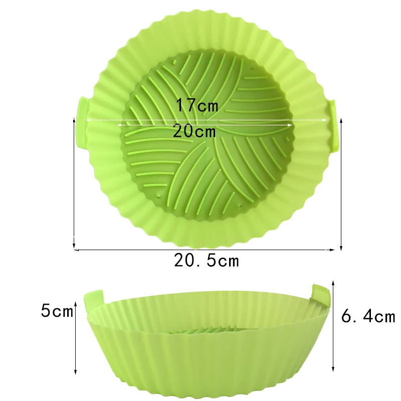 Air Fryer Mold Silicone Kitchen Baking Tools Oven Baked Chicken Pizza Fried Chicken Basket Reusable Pan Lining Accessories