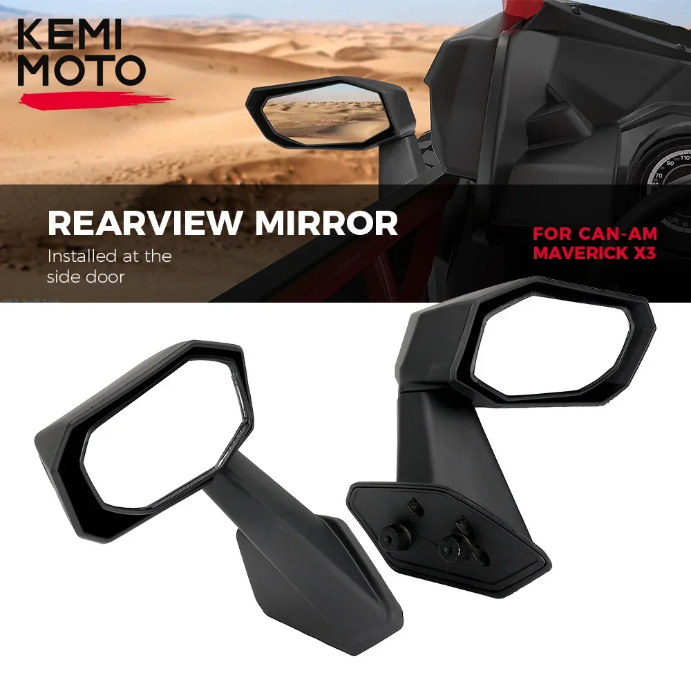 Side Mirrors Folding Racing High-Performance KEMIMOTO UTV 3715004236 for Can-am Maverick X3 Max R RR 4x4 XRC Turbo DPS 2017-2023