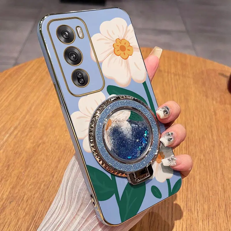 Elegant White Floral Plating Phone Case Cover