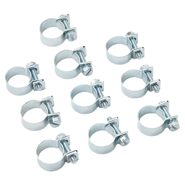 10pcs Fuel Line Jubilee Hose Clips Clamp Diesel Petrol Pipe Coolant Radiator Carbon Steel Galvanized Pipe Fittings Fixing Tool 2