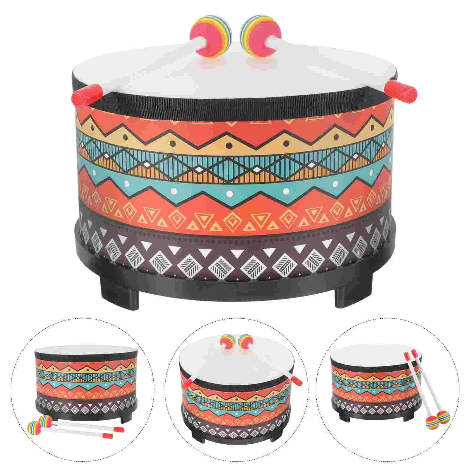 

Orff Children'S Percussion Instrument Snare Drum Drummer Pat Drum Cartoon Earth Drum (Includes Of Hammers)