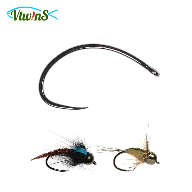 Vtwins 30PCS Fly Fishing Hooks Black Nickel Finish High Carbon Steel Curved  Nymph Stonefly Klink Hammer Style Dry Fly Tying Hook - AliExpress