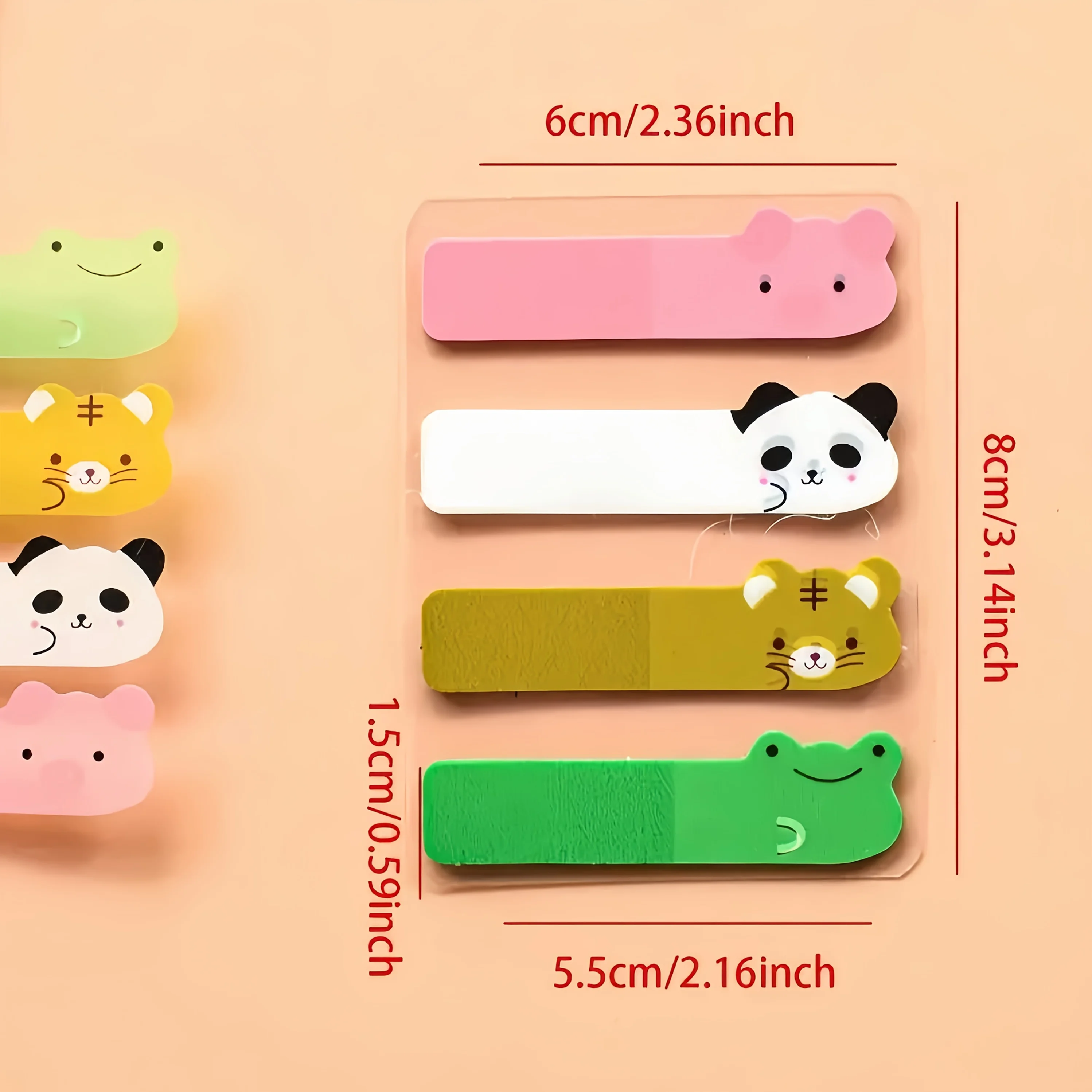 Adorable Animal Themed Sticky Notes Set - 80 Sheets, Vibrant Colors, Strong Adhesion