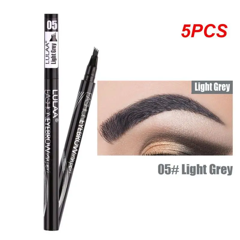 

5PCS Women Makeup Sketch Liquid 4-Claw Eyebrow Pencil Waterproof Brown Eye Brow Tattoo Dye Tint Pen Liner Long Lasting Eyebrow