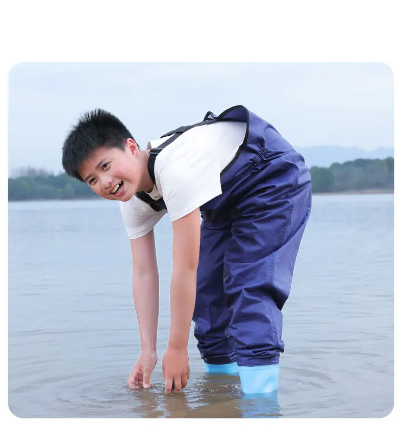 New High quality Kids Outdoor Girls Boys PVC Rain Pants children Fishing  Chest Waders with rain shoes Waterproof rain Boot foot - AliExpress