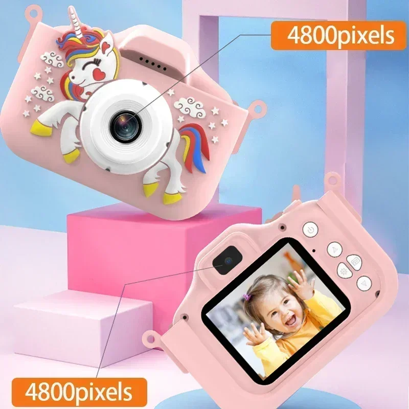 실리콘 케이스가 있는 어린이 카메라, 1080P HD 디지털 비디오 카메라, 2.0 인치 어린이 카메라, 크리스마스 생일 선물 장난감