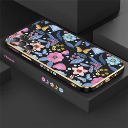Elegant Floral Silicone Phone Case with Plated Design - Soft Protective Cover for Reno 7 4G (Black-170)