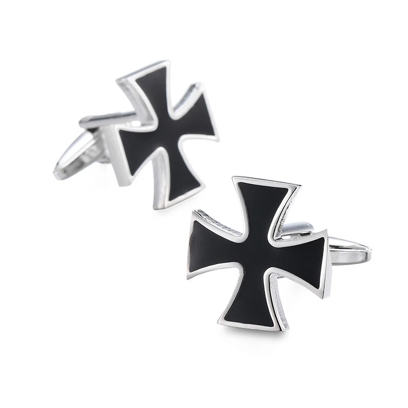 Elegant Copper Men's Cufflinks with Cross Leather Rope Design
