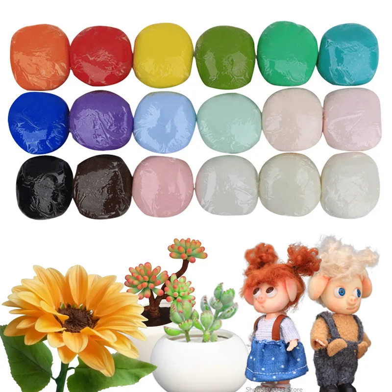 500G Professional Soft Clay Crystal Resin Clay No-Bake Polymer Art Clay DIY  Handmade Succulents Ceramic Doll Air-Dry Soil