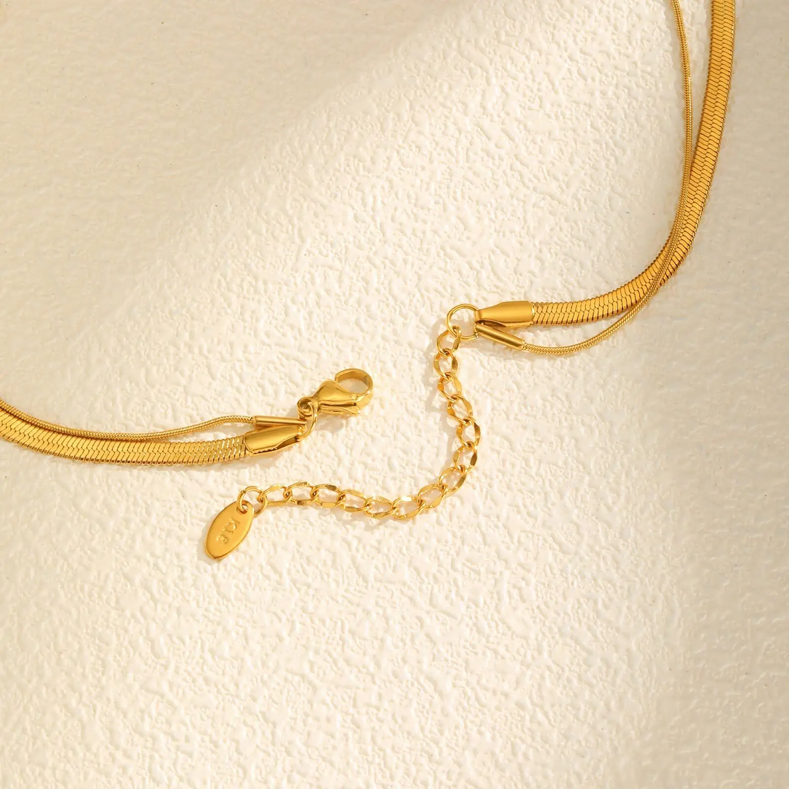 Stainless Steel Snake Chain Heart Pendant Necklace for Women