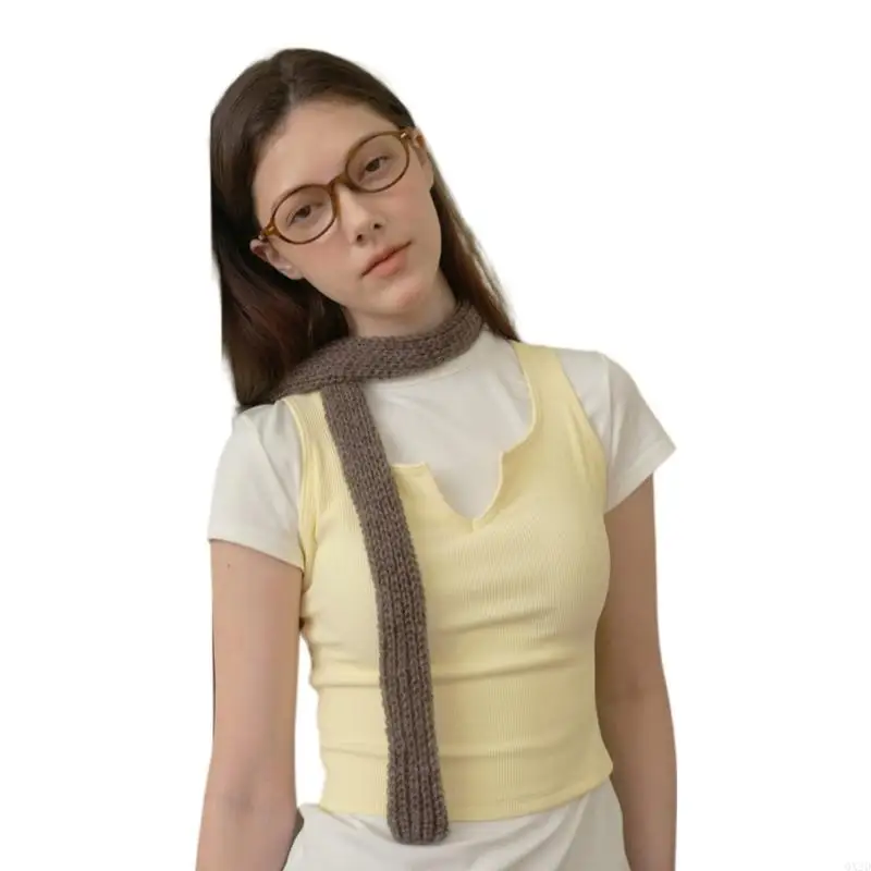 QX2D Hot Girls Neck Scarf Comfortable Decorative Knitted Scarf Kids Small Neckerchief