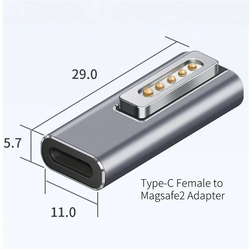 맥북 에어 프로용 마그네틱 USB C 어댑터, 맥세이프 2 커넥터, PD 고속 충전 어댑터, C타입/DC5521