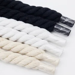 3 Colors Polyester Cotton Coarse Hemp Rope Laces 1cm High Quality Durable Three Strand Rope Woven Laces Casual Shoes Air Queen