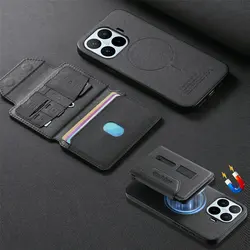 Premium Detachable Leather Wallet Magnet Case 5G Compatible - Moto Edge 5G 2025 (Black)