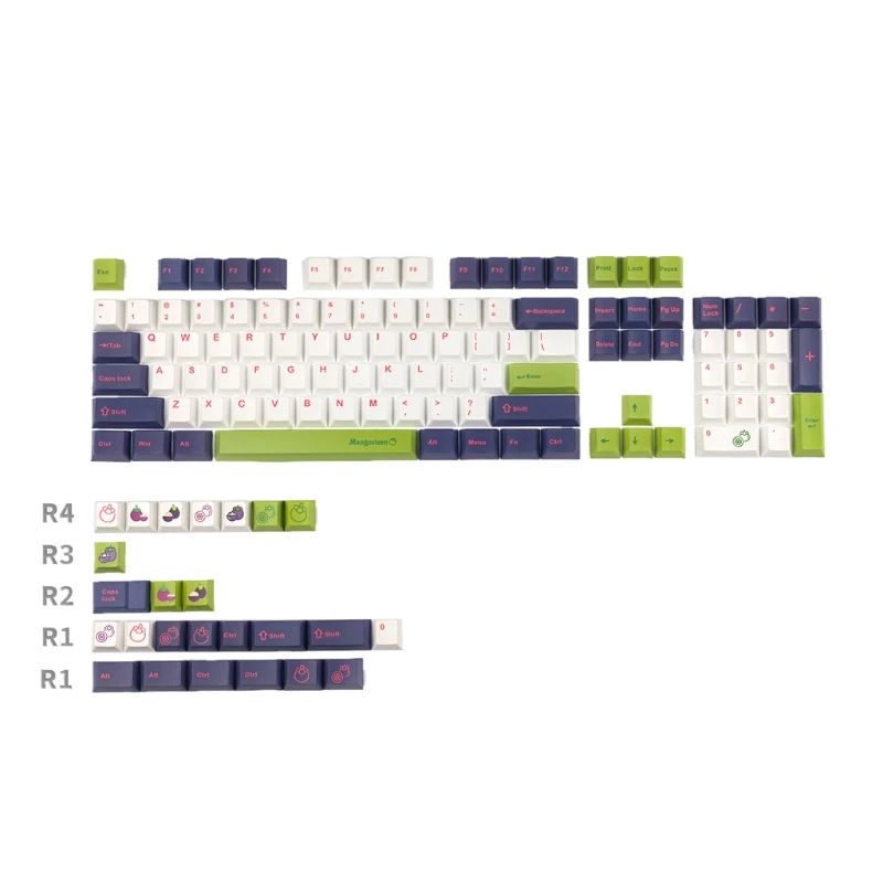 

129Key Cherry Mangosteen Keycap PBT Краситель для механической клавиатуры