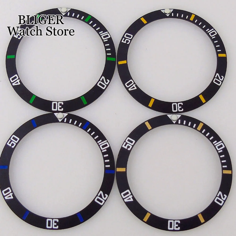 

New Black Bezel Insert Watch Ring Accessories 38mm*30.6mm Slope Fit For 40mm NH35 NH36 Men's Watch Ceramic Material