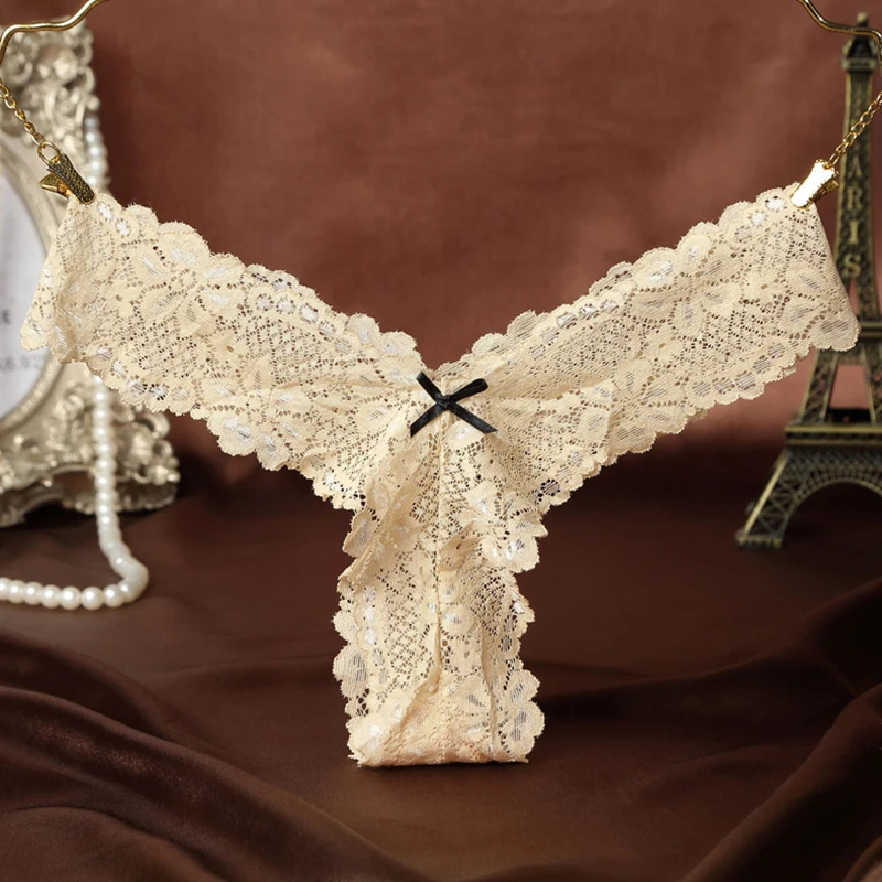 Sexy Lace Thong Women Butterfly Low Waist Panties Transparent Underwear Ladies Briefs Lingere Panty Underware Womens Lingerie