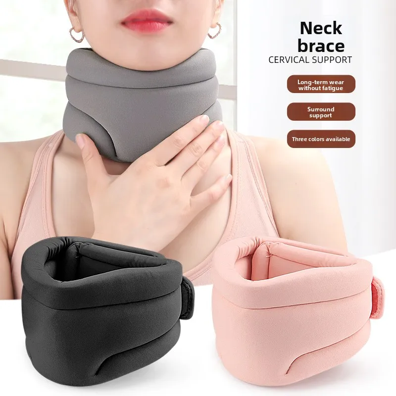 Cervical Collar Neck Support Brace Breathable Cotton Cover for Cervical Pain Relief Airplane Travel Nap Home Office Use