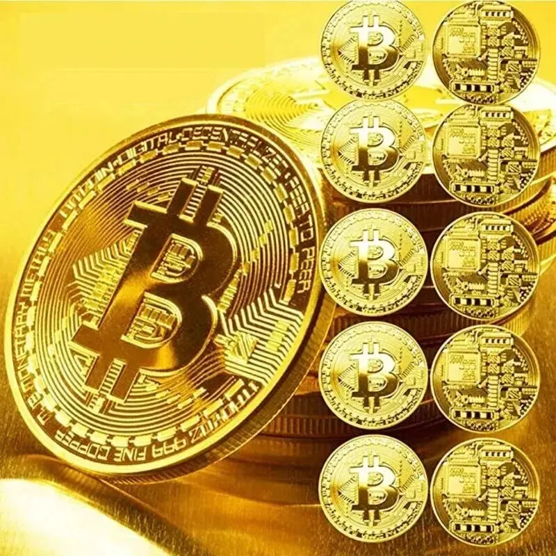 Bitcoin coin Gold Plated