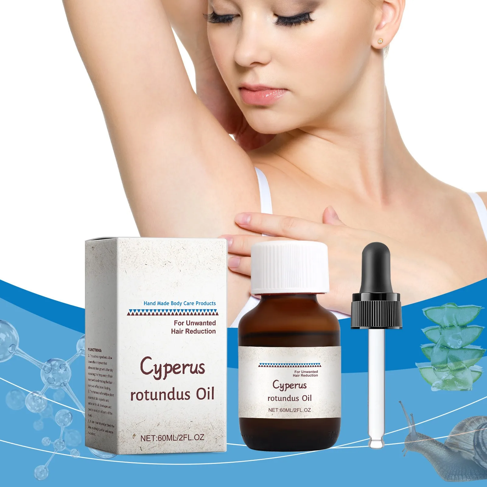 Cyperus Rotundus Hair Removal Care Oil Cyperus Rotundus Plant Oil Body Moisturizing Nourishing Hair Removal Care 60ml