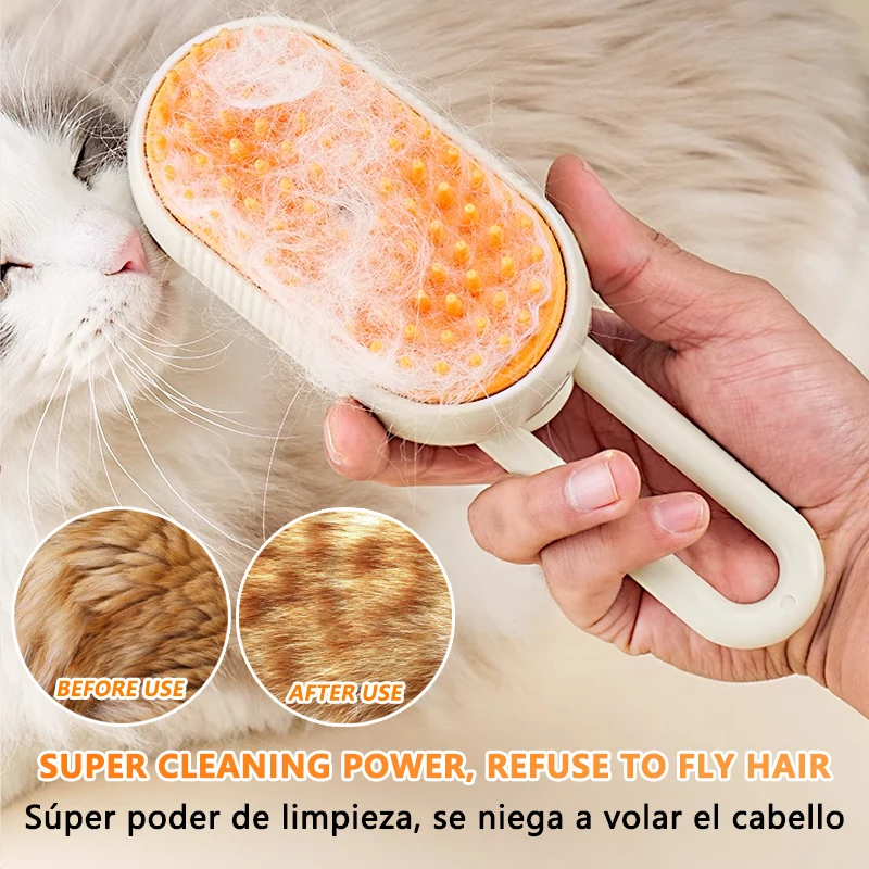 Steam Brush for Cat Dog Comb Electric Spray Removes Hair Cat Brush Soft Silicone Massage Grooming Comb Pet Accessories Supplies 5