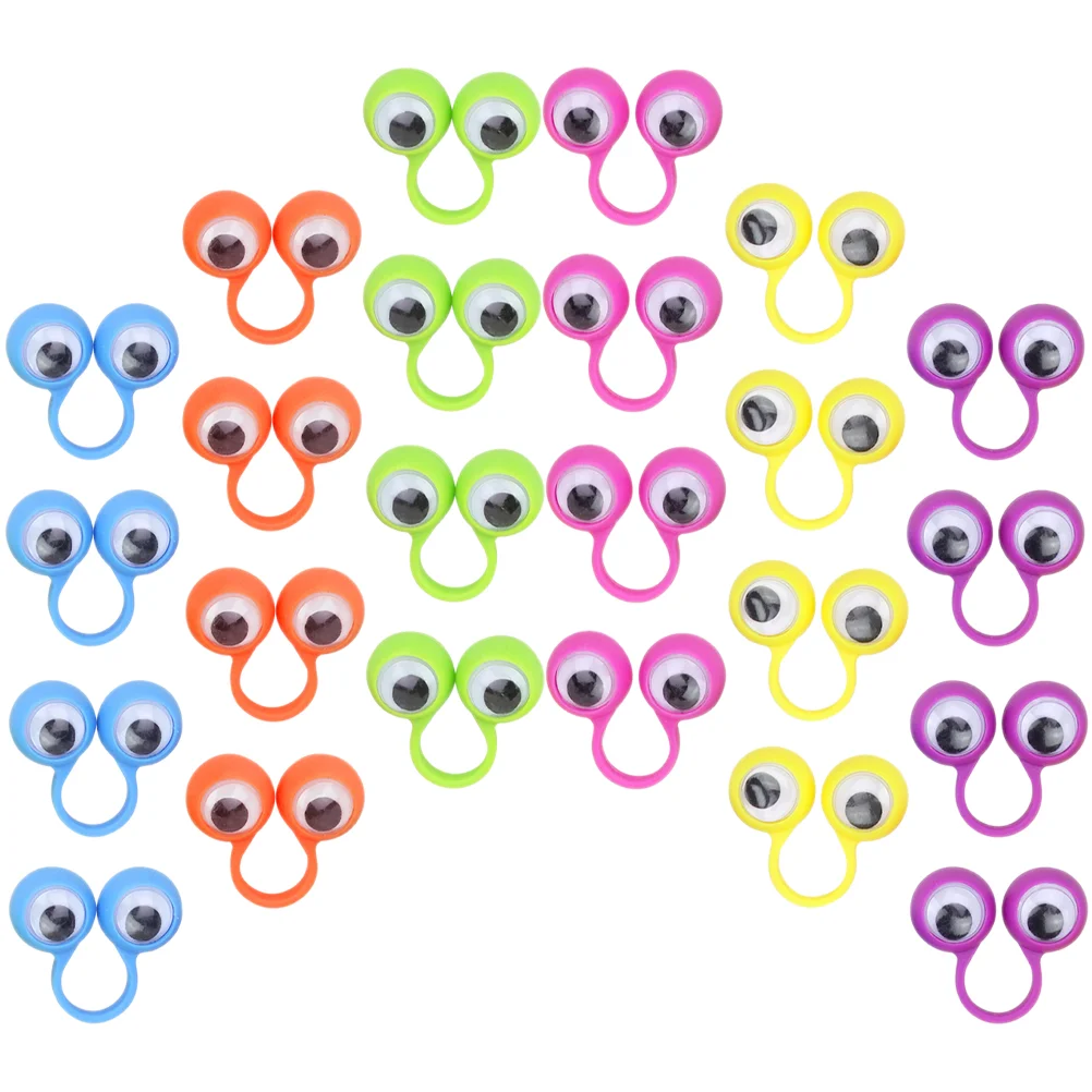 24Pcs Eye Finger Puppets Eyeball Rings Kids Toy Plastic Puppet Party Favor Educational Play Set Improves Bonding Creativity