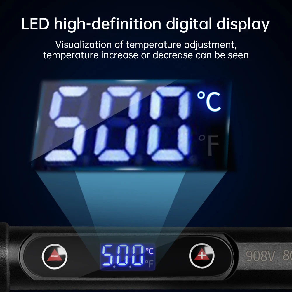 Soldering Iron Kit Adjustable Temperature LCD Solder Welding Tools Ceramic Heater Soldering Tip Repair Tool
