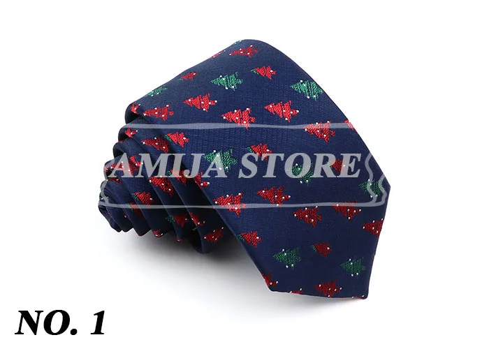 Christmas Ties For Men Red Green Blue Printed Festival Theme Party Gift Xmas Tree Santa Snowflake Slim Necktie For Man Accessori