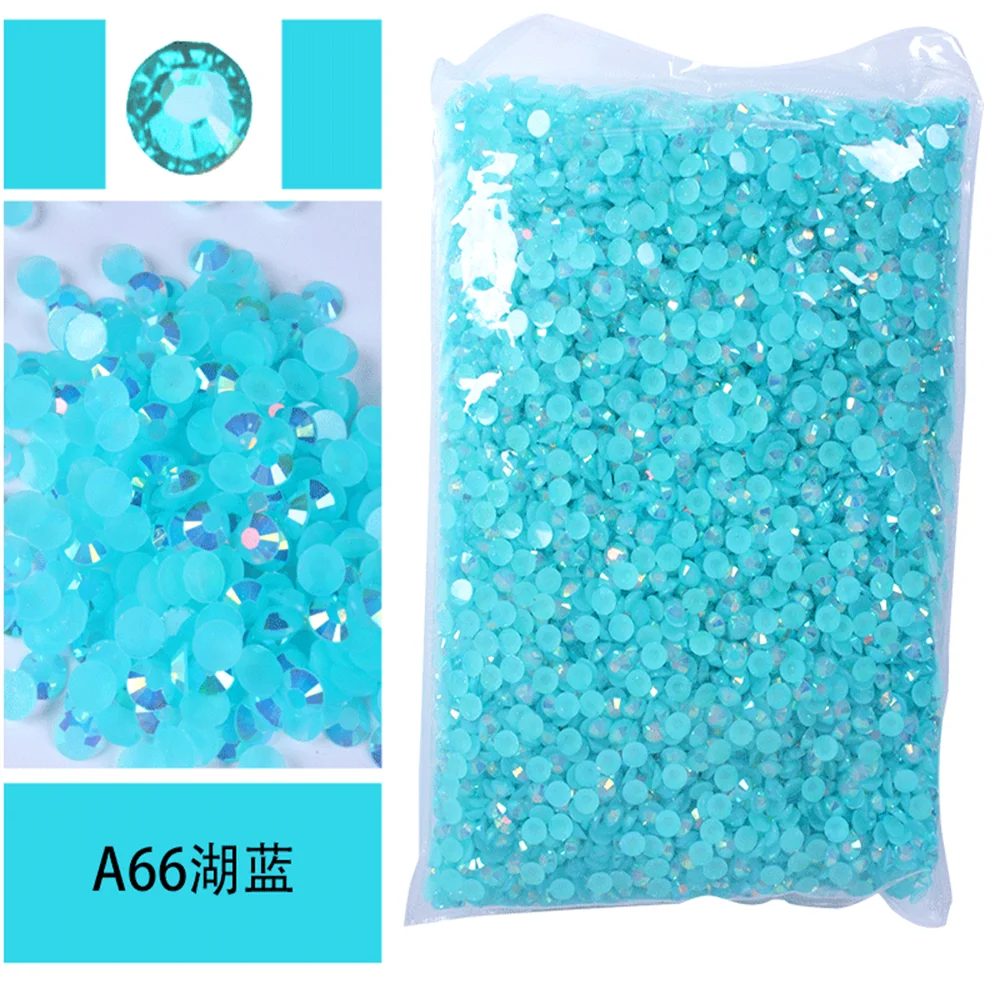 Vibrant Jelly AB Color FlatBack Resin Rhinestones for Nail Art and Garment Embellishment