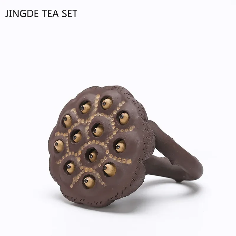 Tea Pet Ornaments Chinese Yixing Purple Clay Tea Pet Handmade Animal and Plant Model Tea Figurine Ornaments Set Decoration Exquisite Gifts
