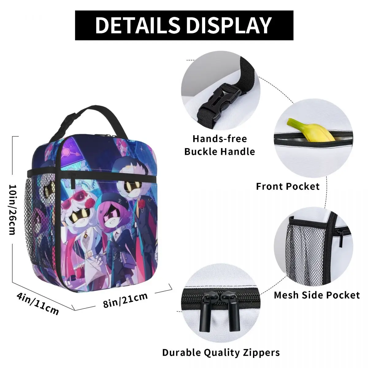 Murder Drones Anime Insulated Lunch Bags Large Reusable Cooler Bag Tote Lunch Box Work Picnic Girl Boy